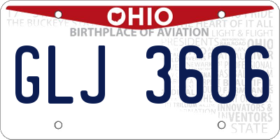 OH license plate GLJ3606