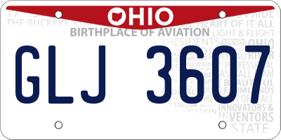 OH license plate GLJ3607