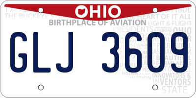 OH license plate GLJ3609