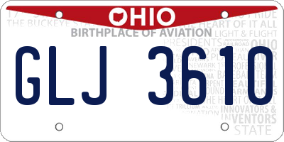 OH license plate GLJ3610
