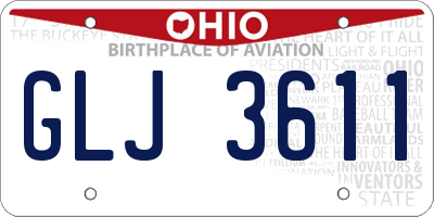 OH license plate GLJ3611