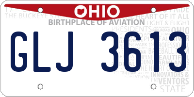 OH license plate GLJ3613