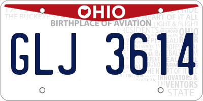 OH license plate GLJ3614
