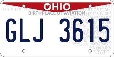 OH license plate GLJ3615