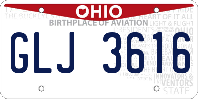 OH license plate GLJ3616