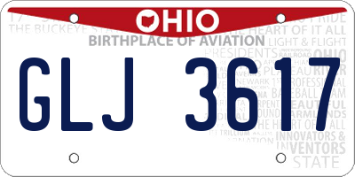 OH license plate GLJ3617