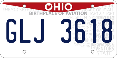 OH license plate GLJ3618