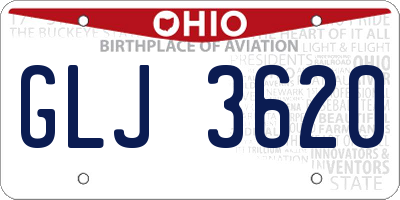 OH license plate GLJ3620