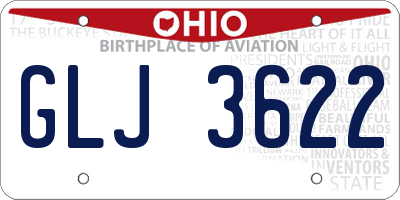 OH license plate GLJ3622