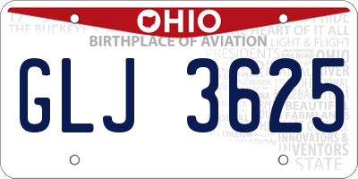 OH license plate GLJ3625
