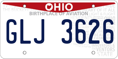 OH license plate GLJ3626