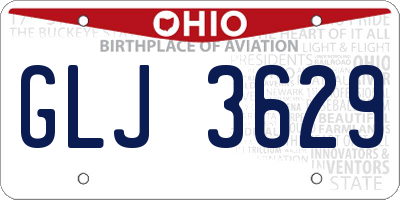 OH license plate GLJ3629