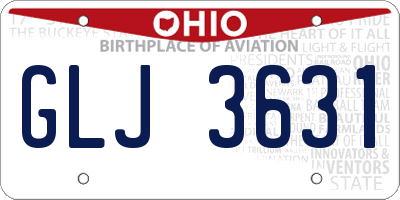 OH license plate GLJ3631