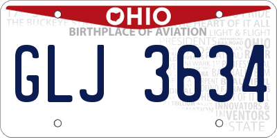 OH license plate GLJ3634