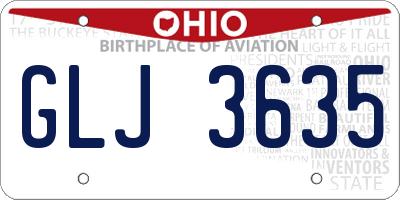 OH license plate GLJ3635