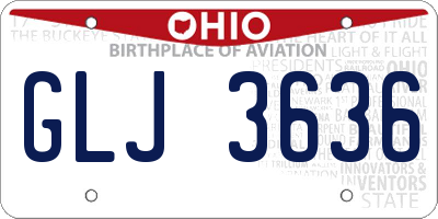 OH license plate GLJ3636