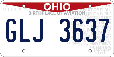 OH license plate GLJ3637
