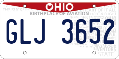 OH license plate GLJ3652