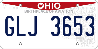 OH license plate GLJ3653