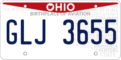 OH license plate GLJ3655
