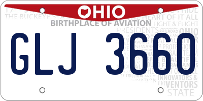 OH license plate GLJ3660
