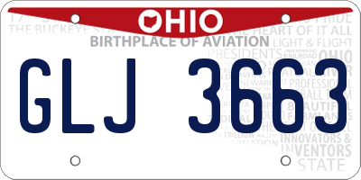 OH license plate GLJ3663