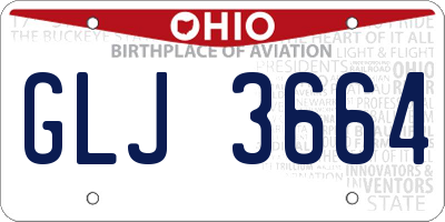 OH license plate GLJ3664