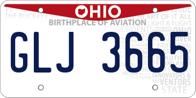 OH license plate GLJ3665