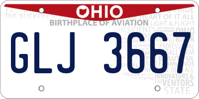 OH license plate GLJ3667