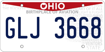 OH license plate GLJ3668