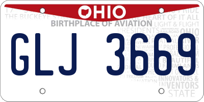 OH license plate GLJ3669