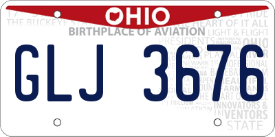 OH license plate GLJ3676