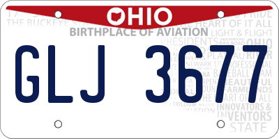 OH license plate GLJ3677