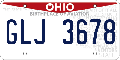 OH license plate GLJ3678