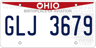 OH license plate GLJ3679