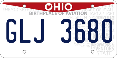OH license plate GLJ3680
