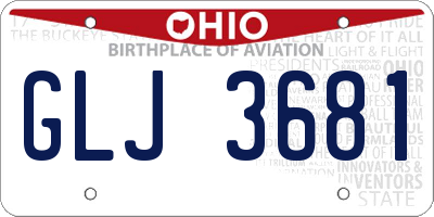 OH license plate GLJ3681