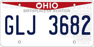 OH license plate GLJ3682