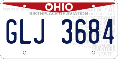OH license plate GLJ3684