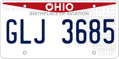 OH license plate GLJ3685