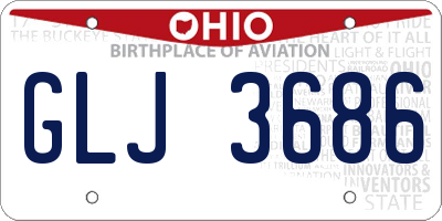 OH license plate GLJ3686