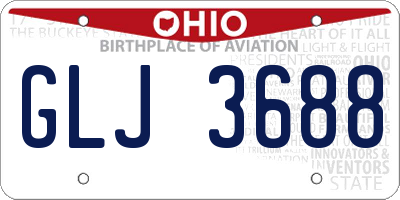 OH license plate GLJ3688