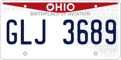OH license plate GLJ3689