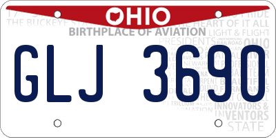 OH license plate GLJ3690