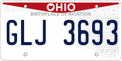 OH license plate GLJ3693