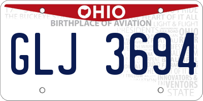 OH license plate GLJ3694