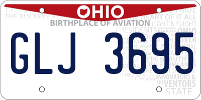 OH license plate GLJ3695