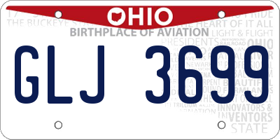 OH license plate GLJ3699