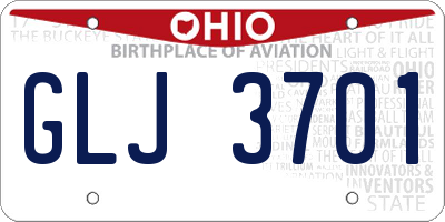 OH license plate GLJ3701