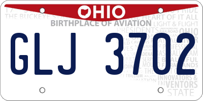OH license plate GLJ3702